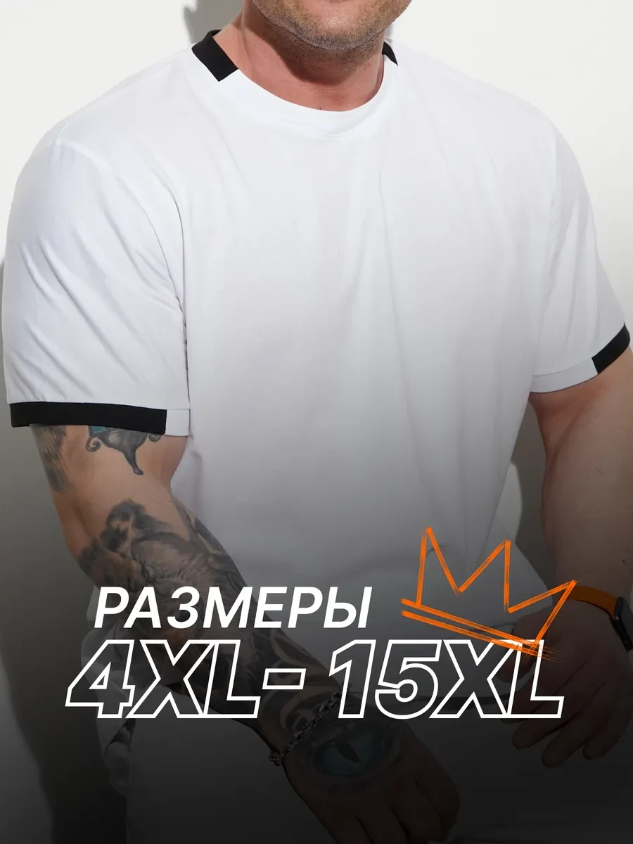 ⚡️ Футболка базовая хлопковая большие размеры, MR BIGMAN