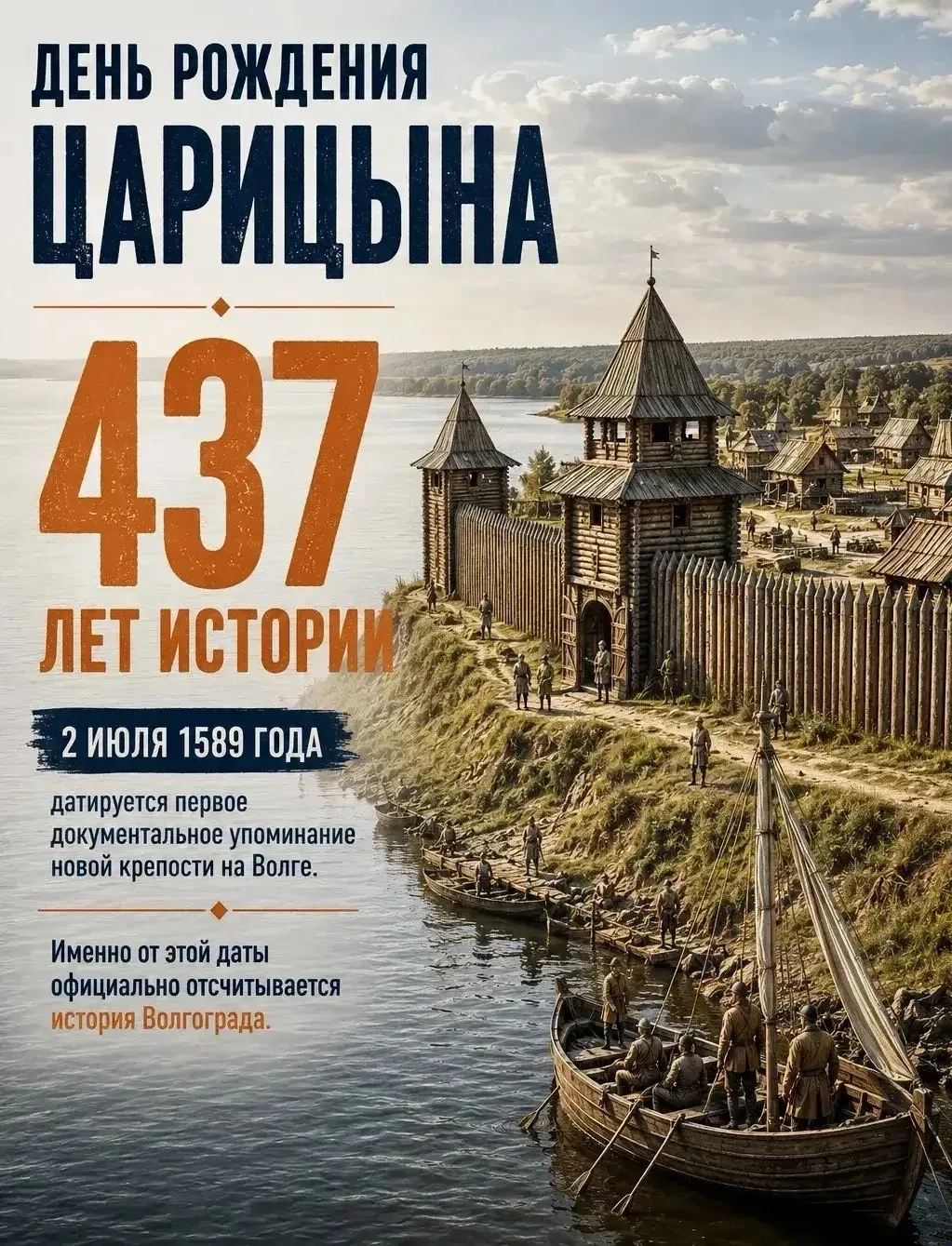 2 июля 1589 года принято считать днем основания Царицына — будущего Волгограда.

Крепость появилась 