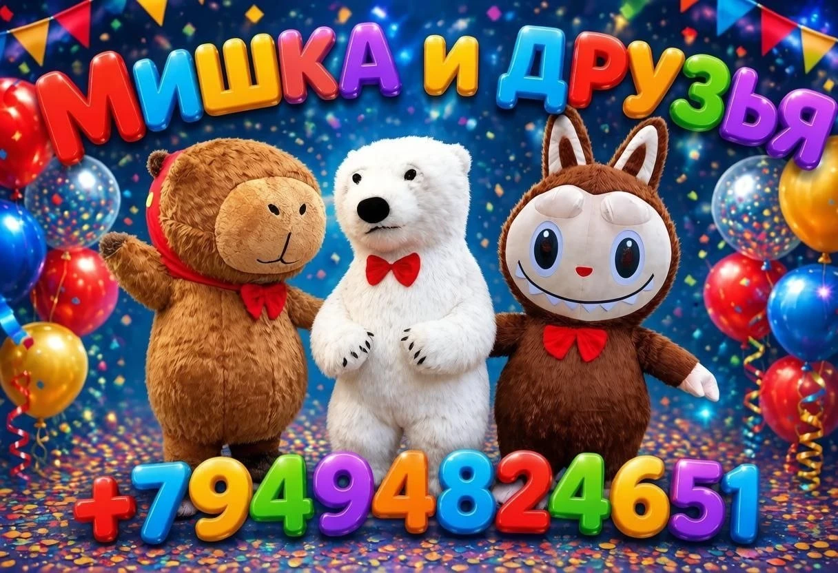 Ваш идеальный праздник с нашим очаровательным медведем! 🐻✨