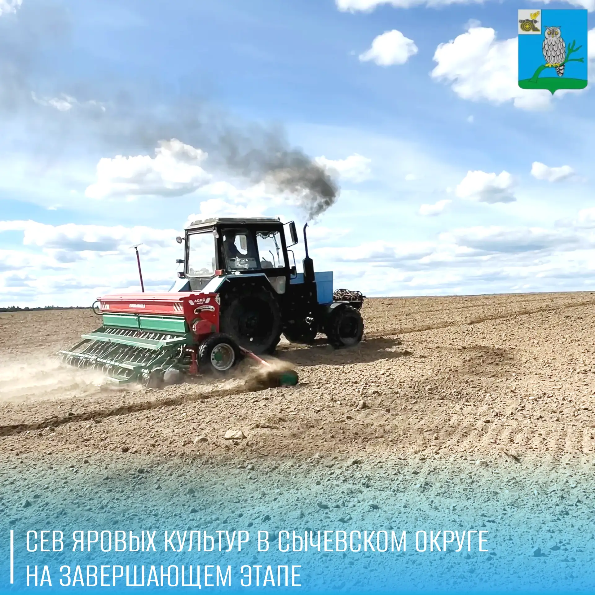 Аграрии Сычевского муниципального округа подвели промежуточные итоги ярового сева:

• Общая площадь 