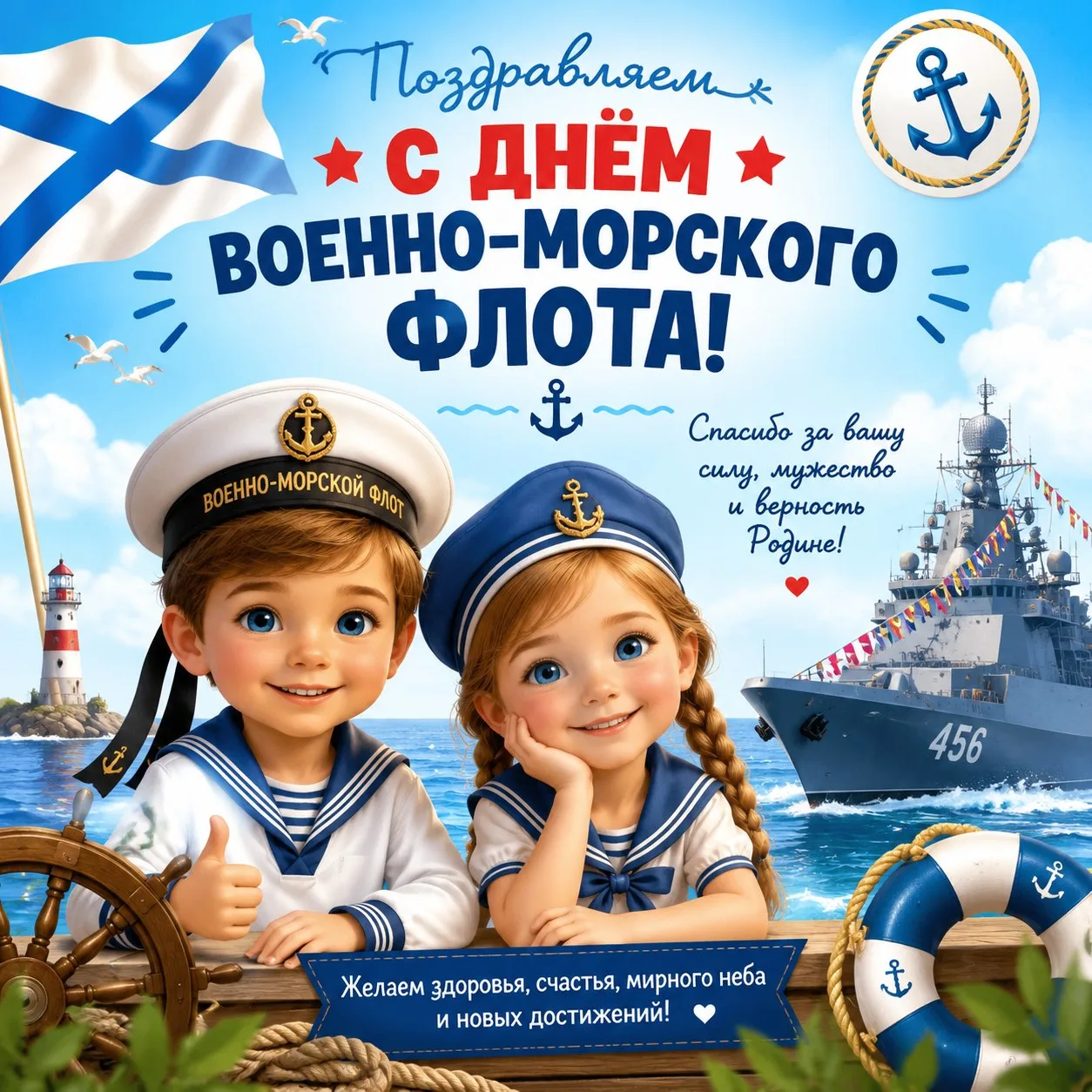 Сегодня мы поздравляем всех, кто служил и служит на флоте! С Днём Военно-Морского Флота!

В нашем са