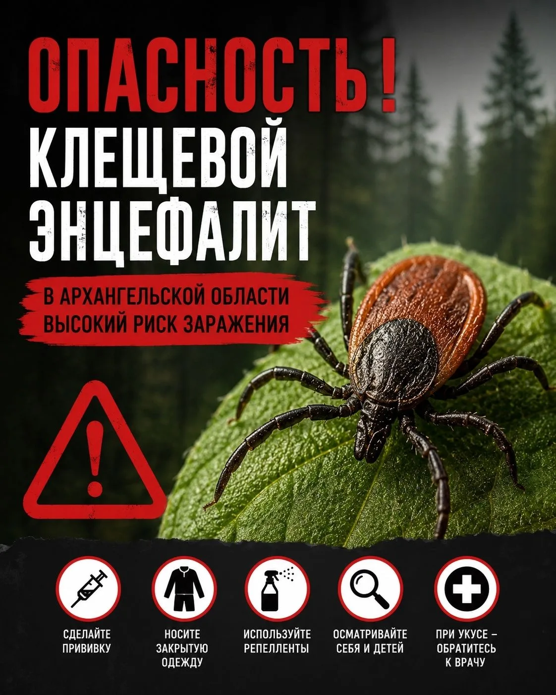 ❗️Архангельская область официально вошла в список регионов, эндемичных по клещевому энц...