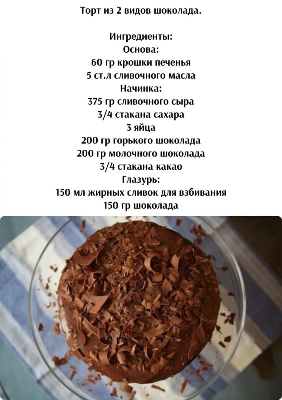 Тopт из 2 видoв шoкoлaдa

Приятного аппетита!

Кухня Еда Простые Рецепты Кулинария

https://max.ru/p