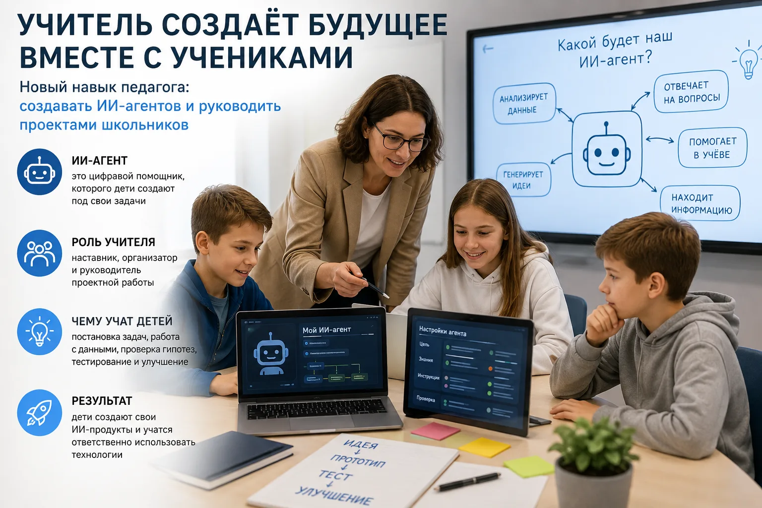 Скоро учителю может понадобиться новый навык: создавать ИИ-агентов вместе с учениками