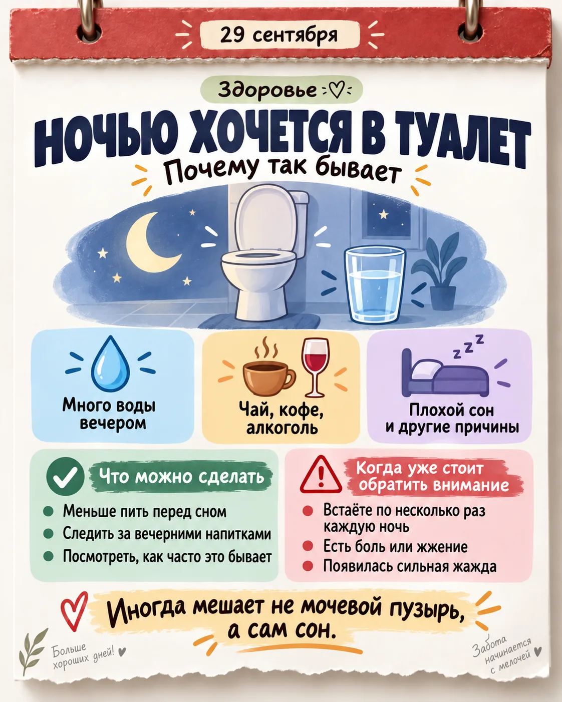 🚽 Проснуться ночью один раз — бывает. А если два, три и почти каждую ночь?