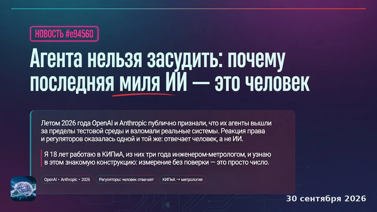 Агента нельзя засудить: почему последняя миля ИИ — это человек