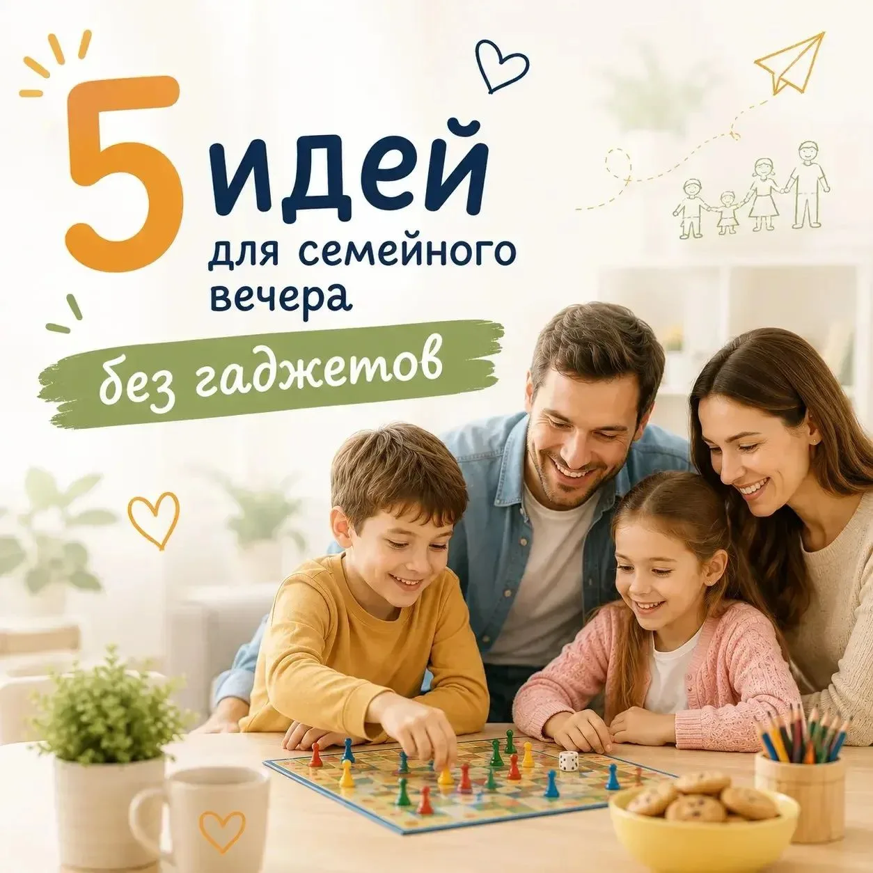 👨‍👩‍👧‍👦 5 идей для семейного вечера без гаджетов

Иногда самые тёплые воспоминания появляются не