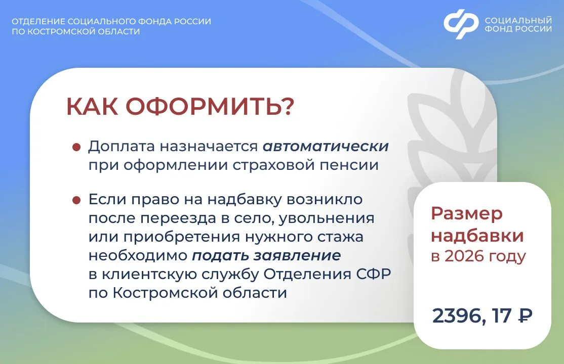 💸 Костромские пенсионеры, имеющие более 30 лет сельского стажа, получают пенсию с прибавкой.   ❗ Ста