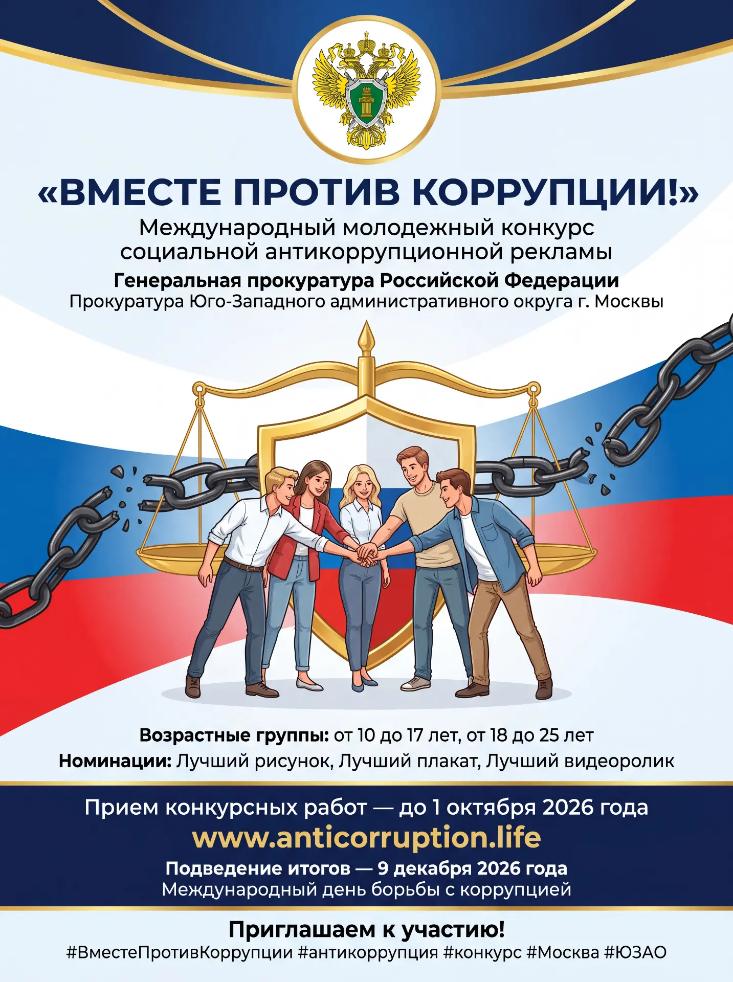 📢 Международный молодежный конкурс «Вместе против коррупции!»