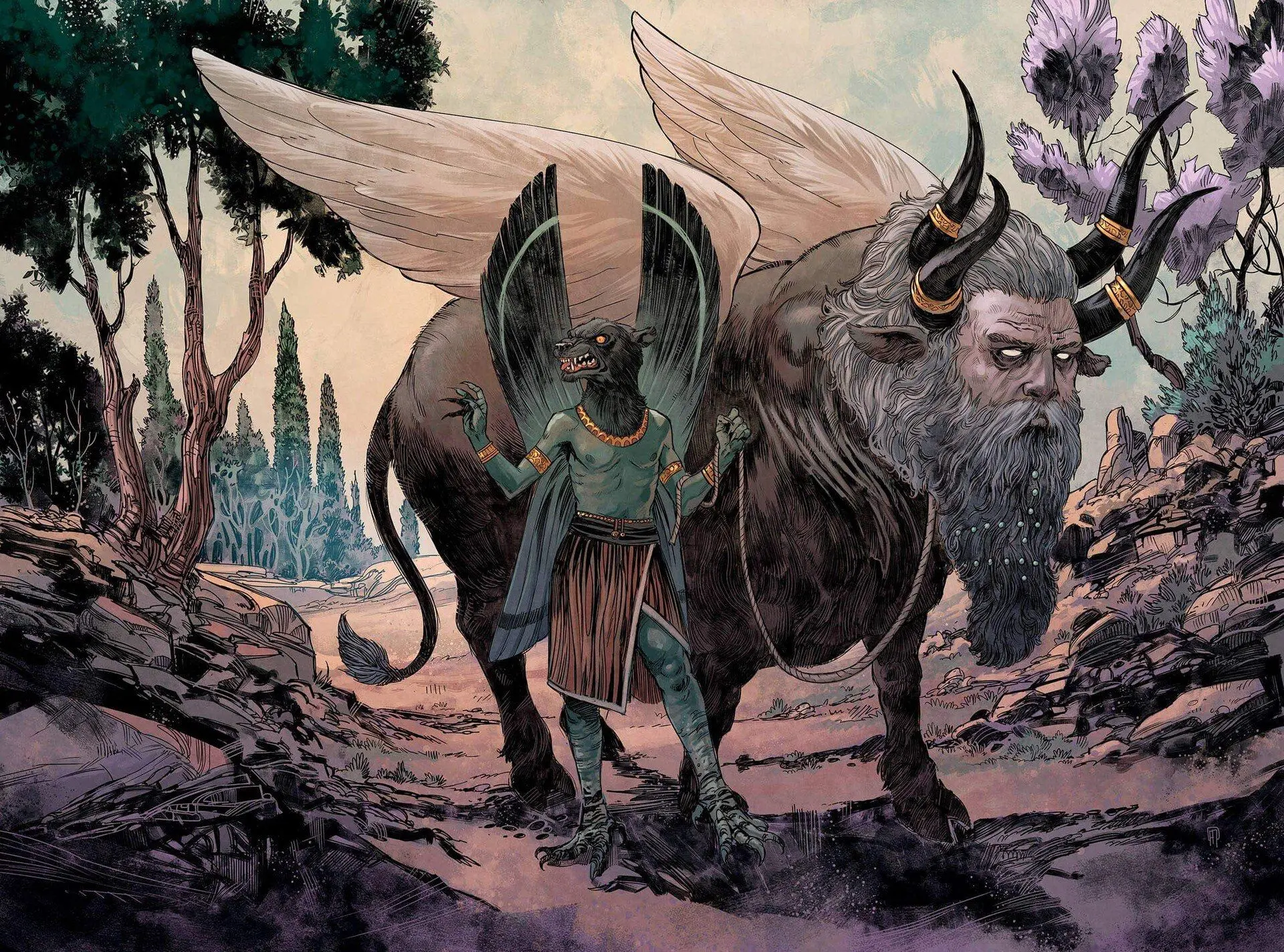 Lamassu & Pazuzu

Ламассу (Lamassu) — мифическое существо из месопотамской мифологии, божество-защит