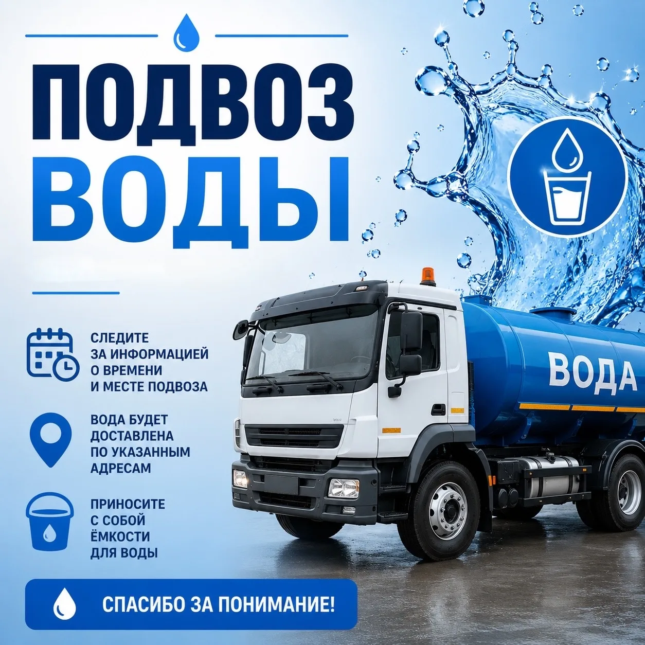 🚰 Подвоз питьевой воды