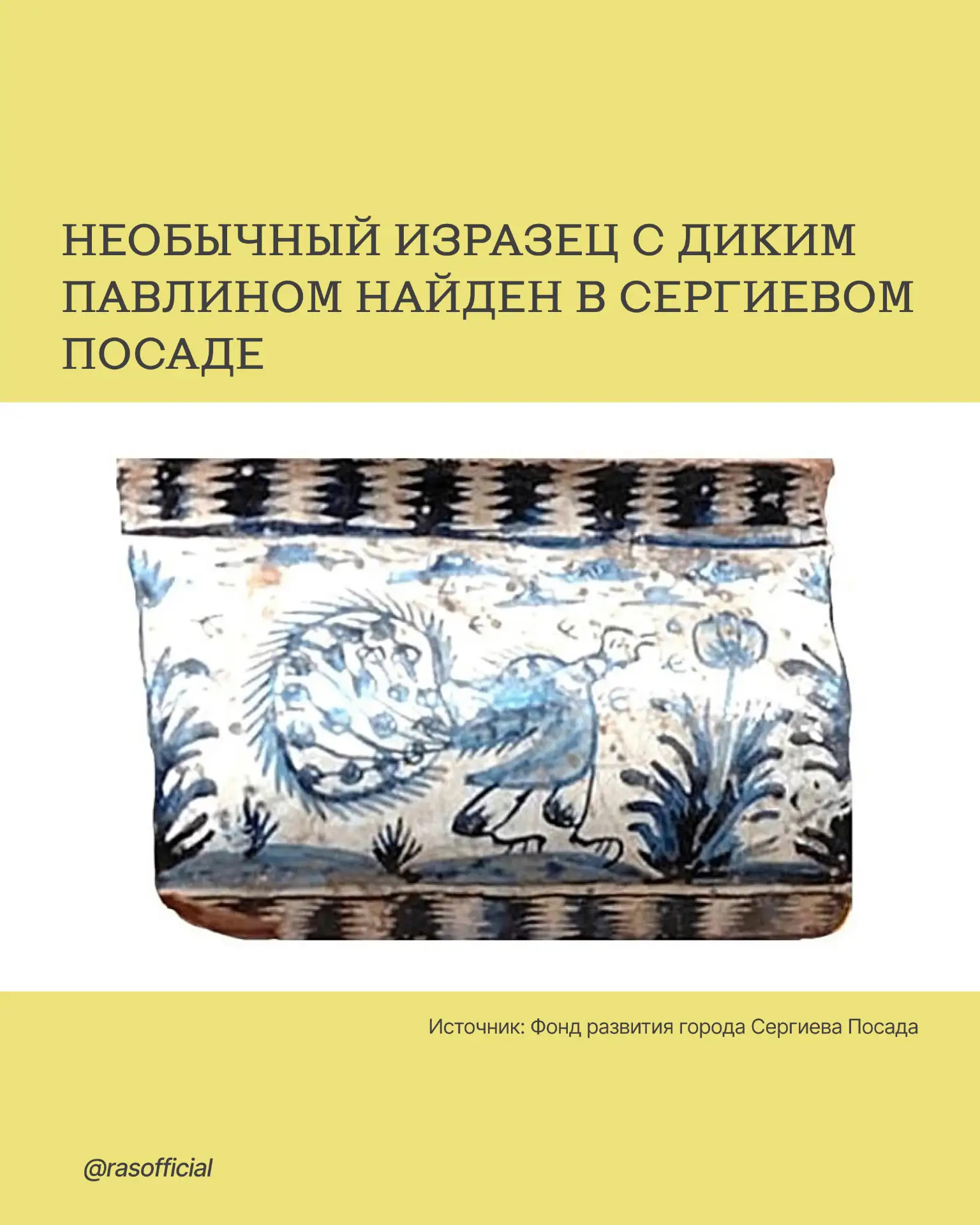 «Курица расцвела» 

Так в народе бы сказали про необычную роспись на найденном учёными ИА РАН керами