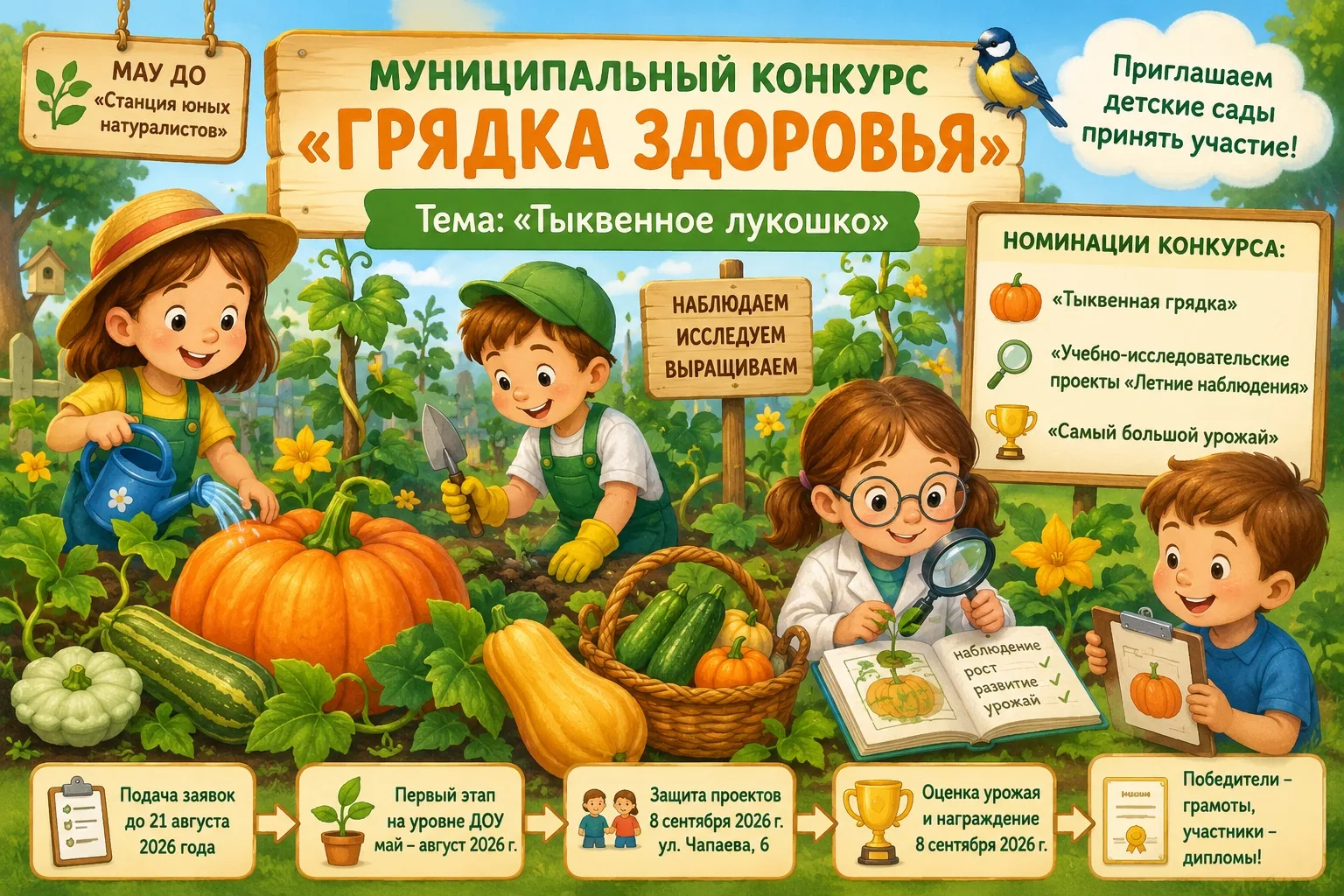 🥒🌱Приглашаем к участию в муниципальном конкурсе "Грядка здоровья" дошкольные образовательные учреж
