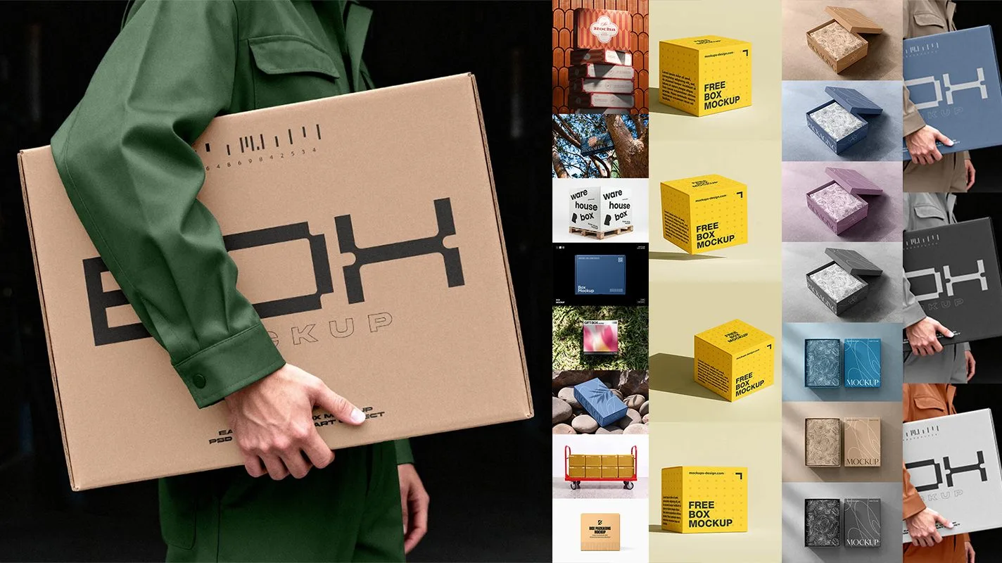 ► Различные мокапы коробок и упаковки | Various Box Packaging PSD Mockups