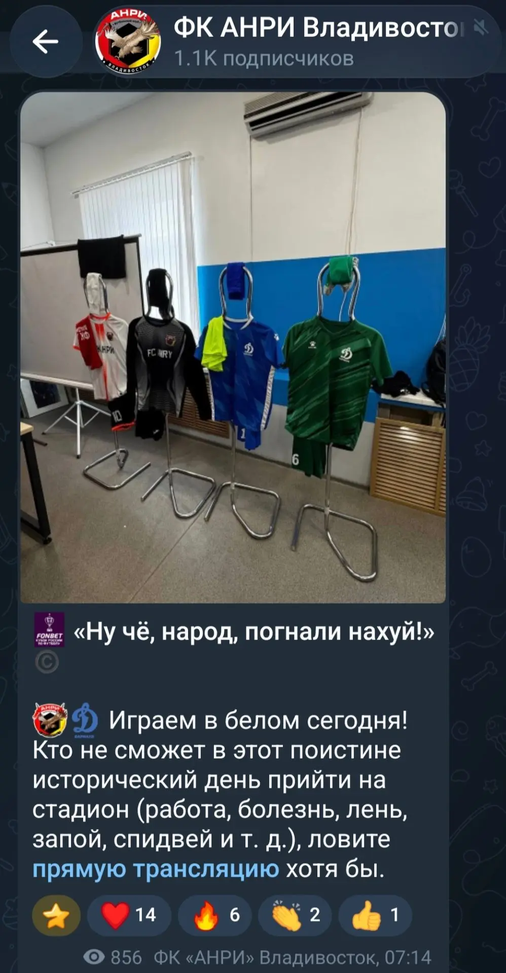 "Е*ать нас трясет! Срочно меняем легкие и е*ашим дальше!"

Владивостокский "Анри" со счетом 1:2 усту