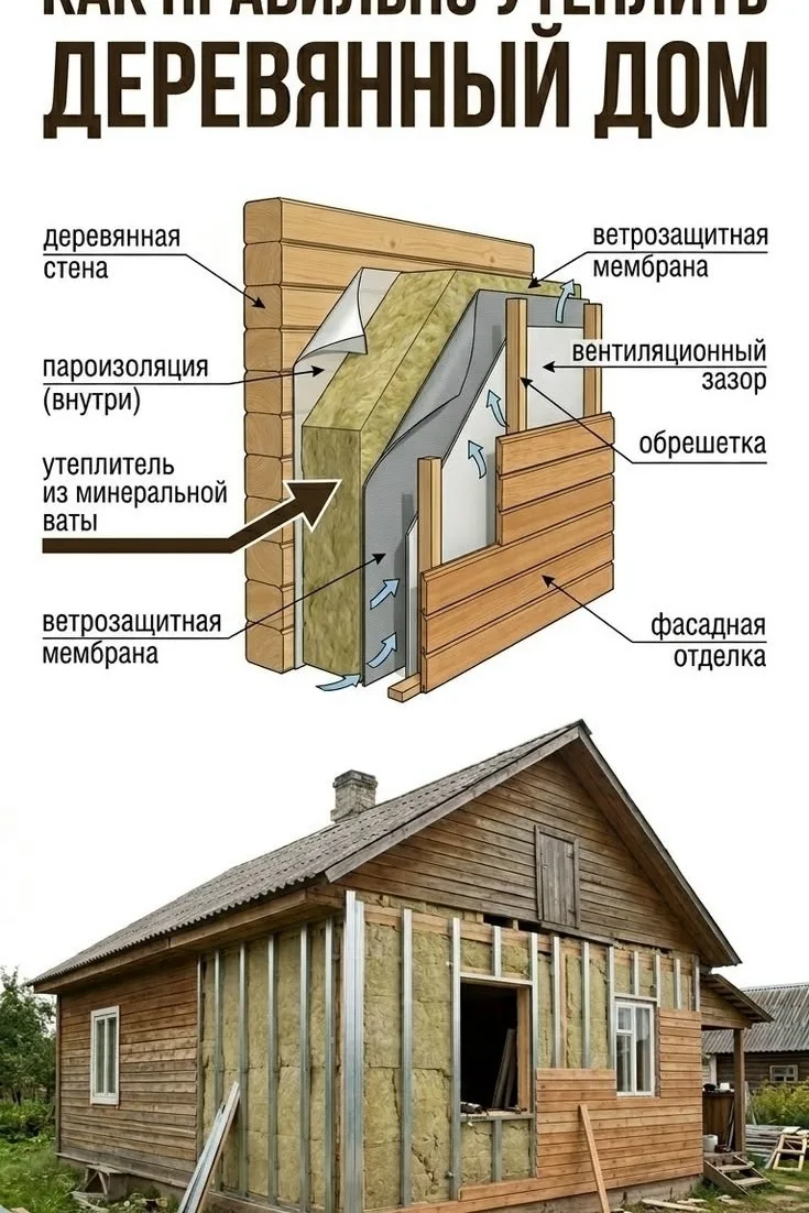 Хотите утеплить деревянный дом, но боитесь наделать ошибок? 🌲❄