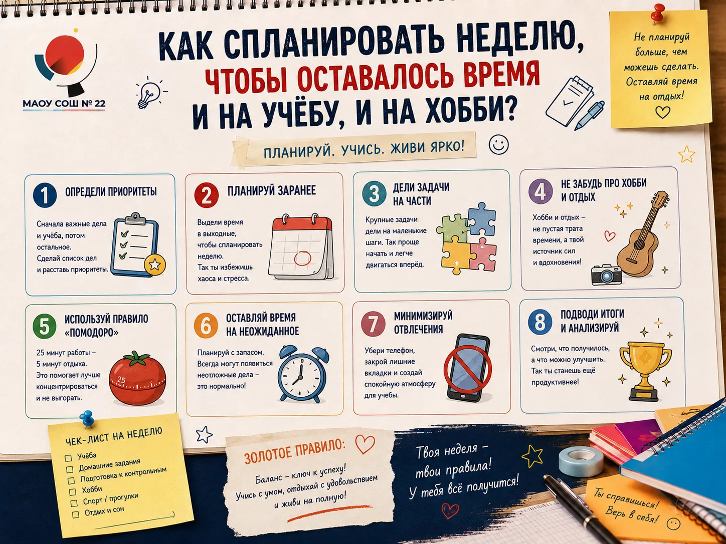Учёба, спорт, друзья, хобби — как всё успеть и не выгореть? ⏰