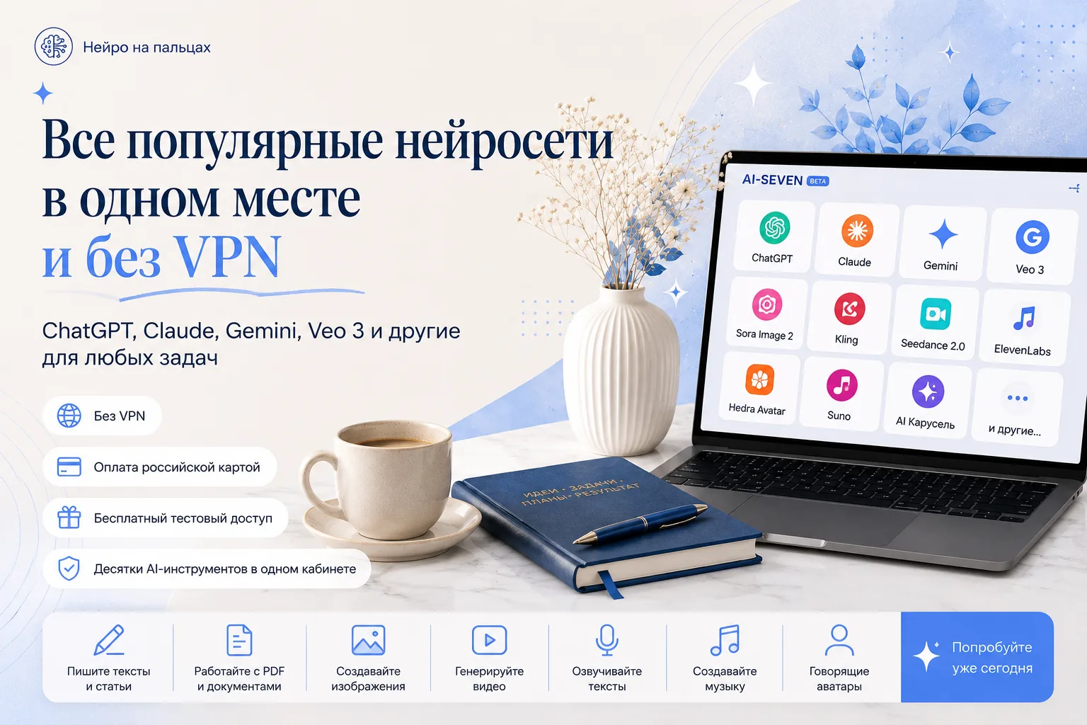 🔥 ChatGPT, Claude, Gemini, Veo 3 и другие AI — в одном месте и без VPN