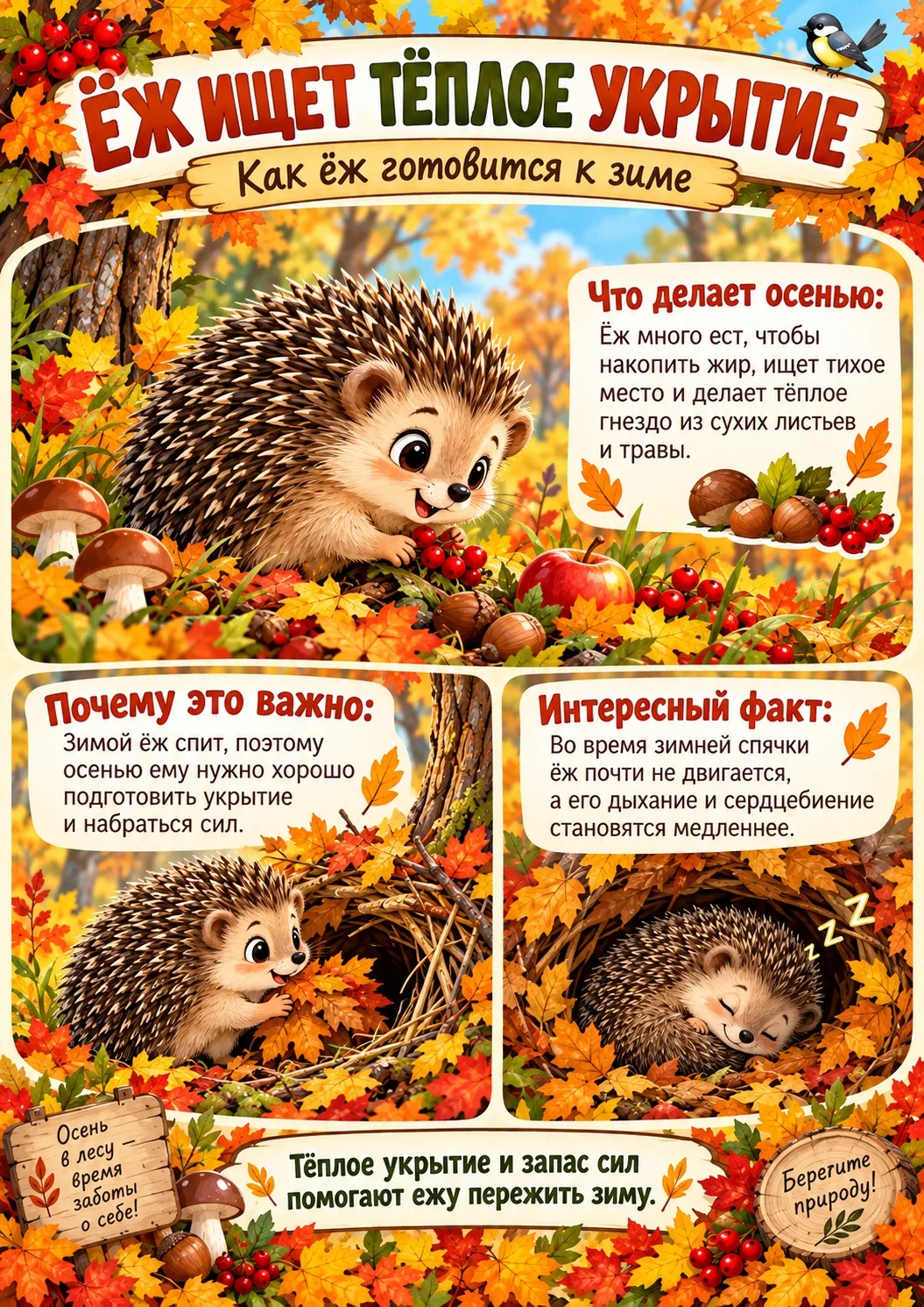 🍂 ОСЕННИЕ ХЛОПОТЫ ЛЕСНЫХ ЖИВОТНЫХ