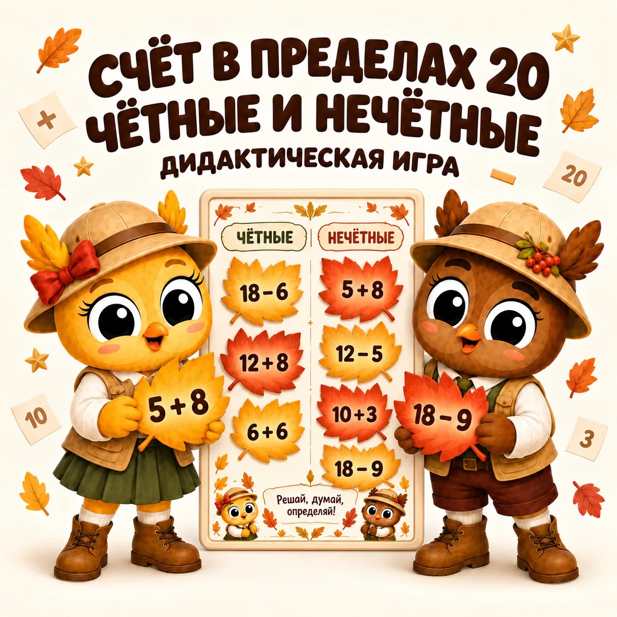 🍂 ДИДАКТИЧЕСКАЯ ИГРА «ЧЕТНЫЕ И НЕЧЕТНЫЕ ЧИСЛА