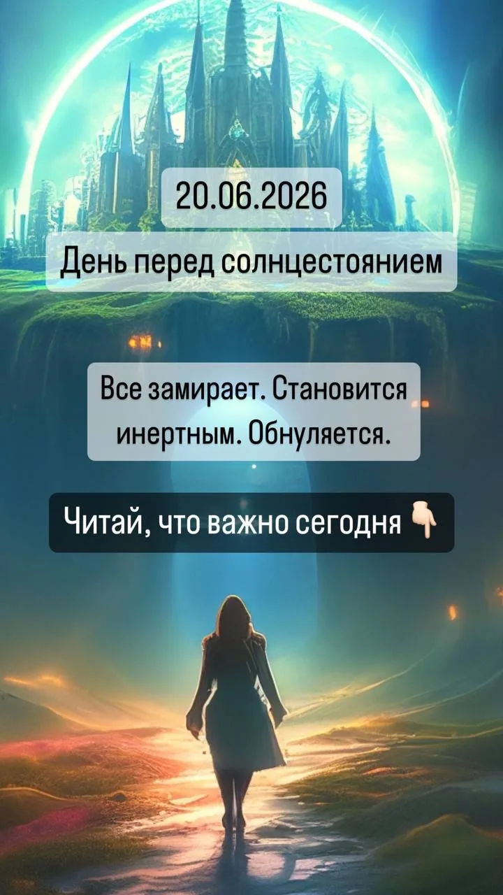 Сегодня день в который важно остановиться, прислушаться к себе, замереть. Понять, что тебя не устраи