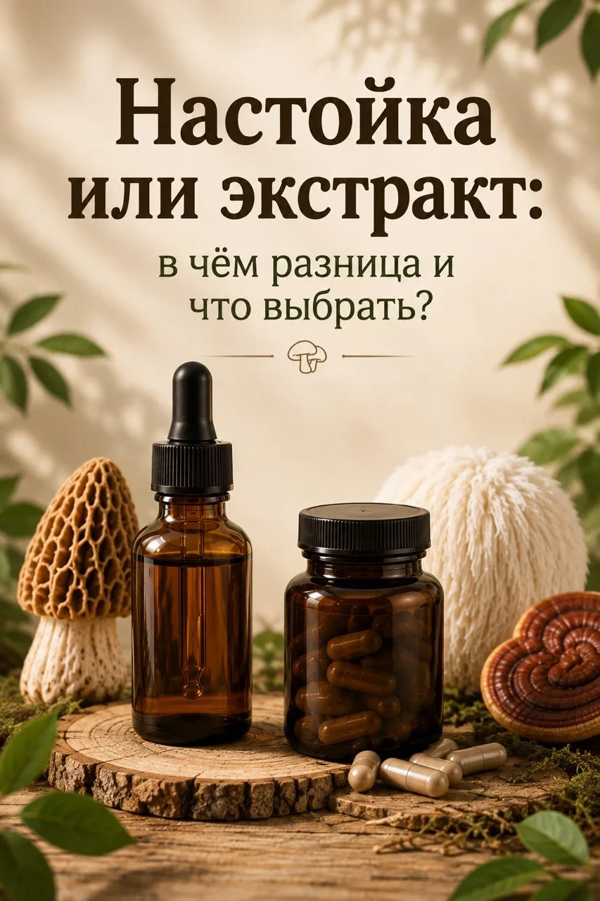 🍄 Настойка или экстракт: в чём разница и что выбрать?