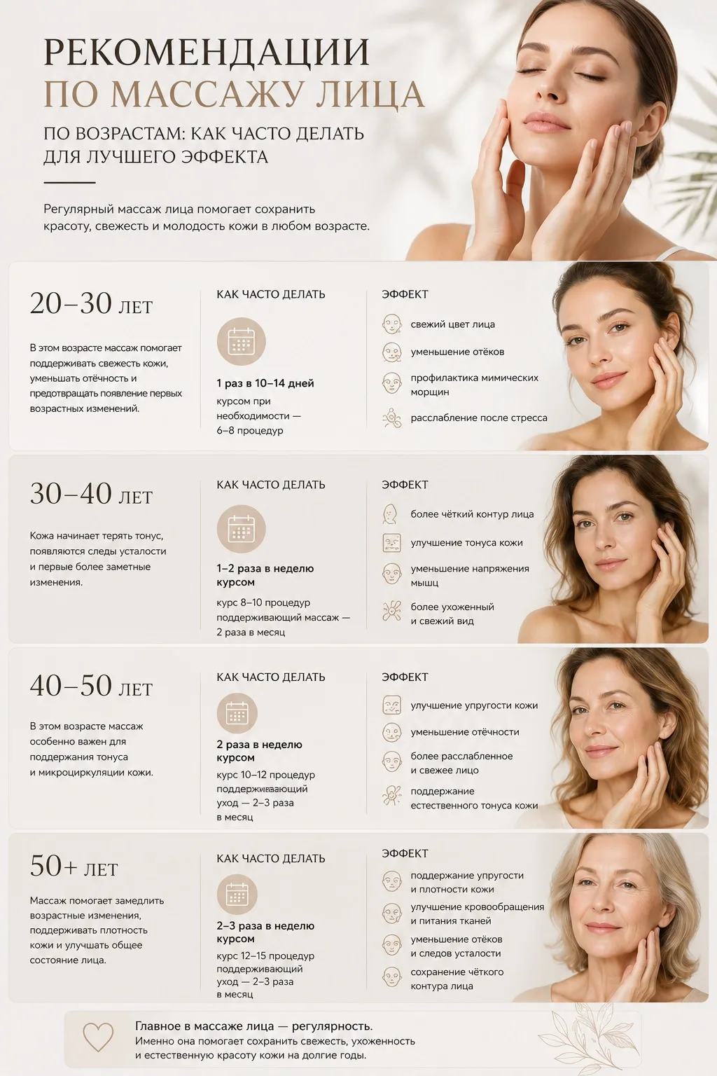 💆🏼‍♀️ Массаж лица по возрастам: как часто делать для лучшего эффекта?