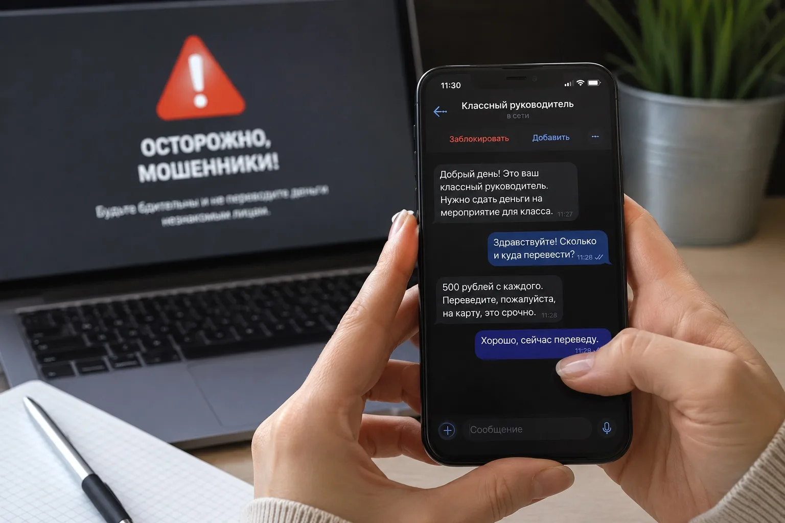 Мошенники начали представляться учителями в преддверии учебного года❗️