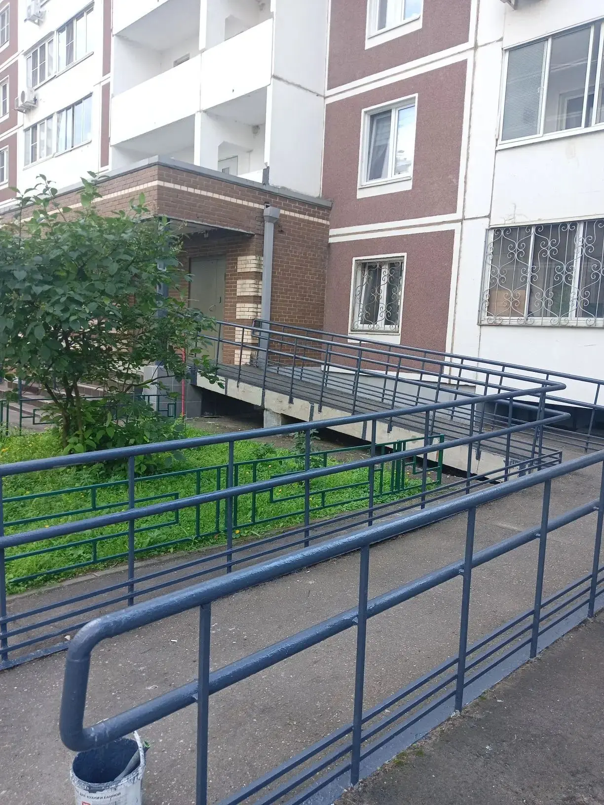 Смельчак 15 проводятся работы по покраске металлических конструкций входной группы "подъезд" 5-6.