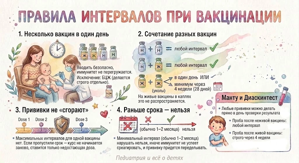 💉 «Мы пропустили срок прививки, теперь всё начинать заново?» Главные правила интервало...