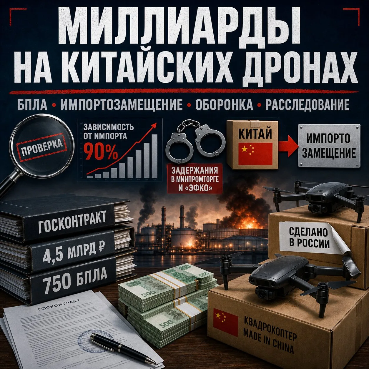 🇷🇺 Миллиарды на китайских дронах: пока горят НПЗ и склады, в тылу всплывают схемы

Пока украинские