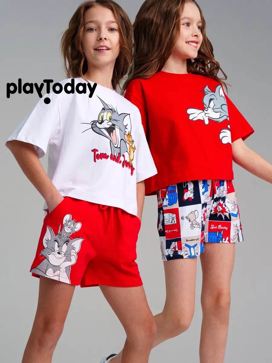 ⚡️ Шорты на резинке трикотажные летние для подростка набор 2 шт, PlayToday