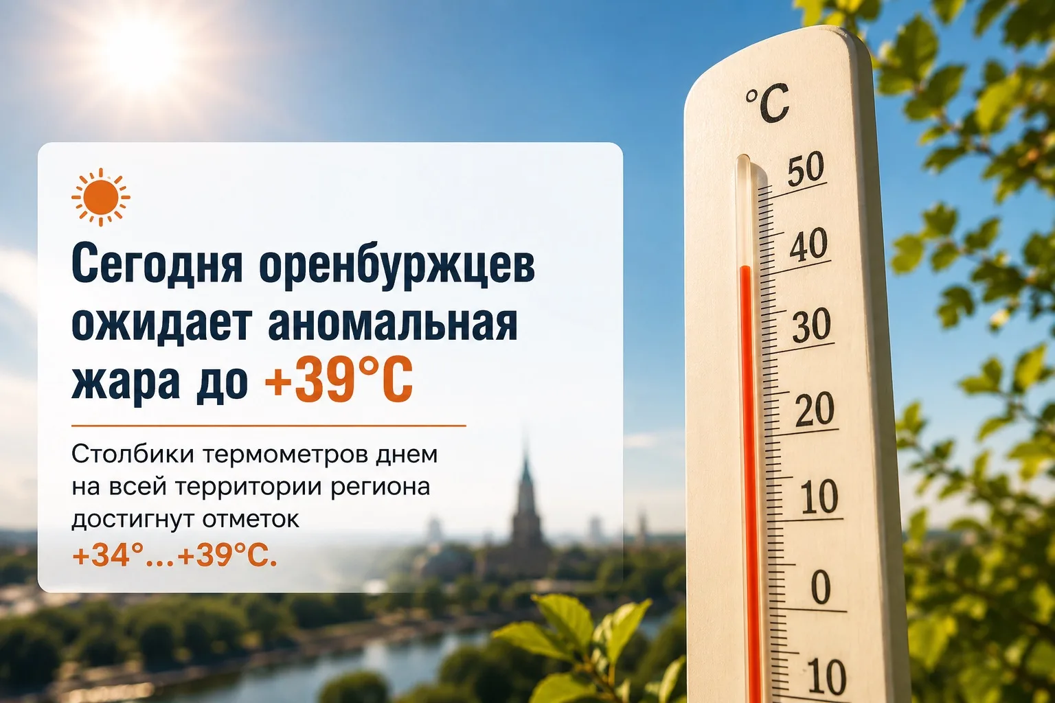 🌞Сегодня оренбуржцев ожидает аномальная жара до +39°C

Столбики термометров днем на всей территории