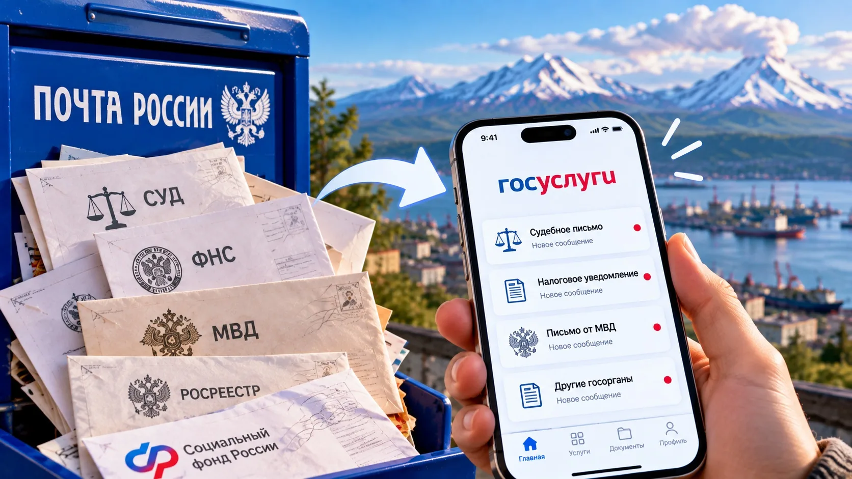 📬 «ПОЧТА РОССИИ» ЗАЙДЁТ В ГОСУСЛУГИ