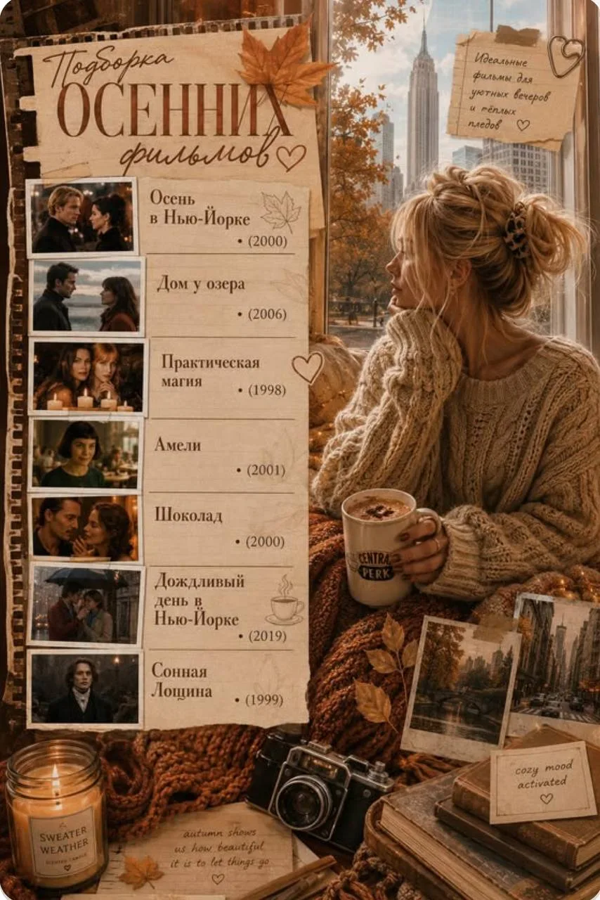 В прошлую пятницу делали подборку осенних книг,а сегодня фильмы 🎥