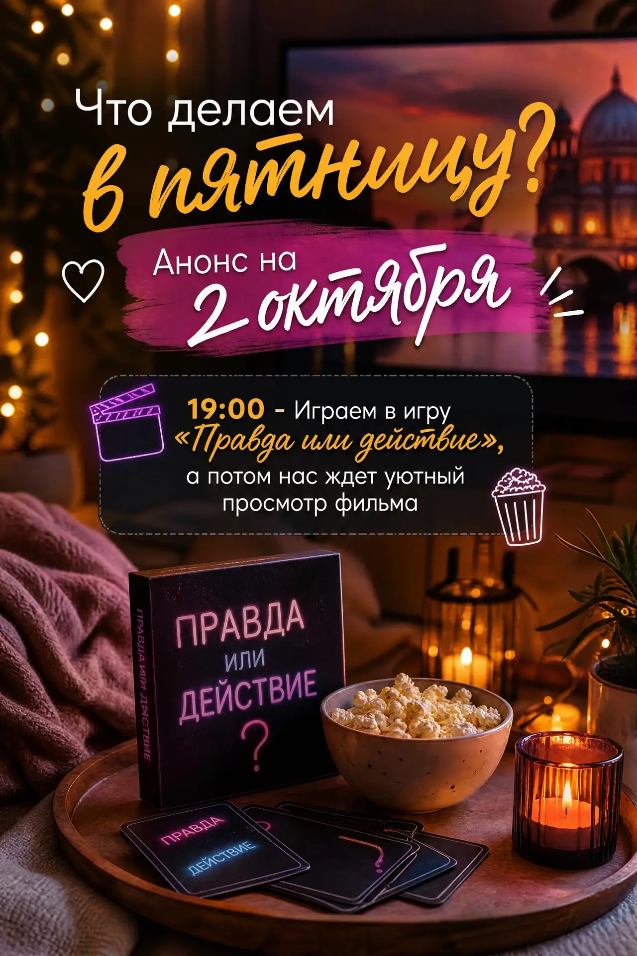 Чем займемся сегодня? 🎬🍿