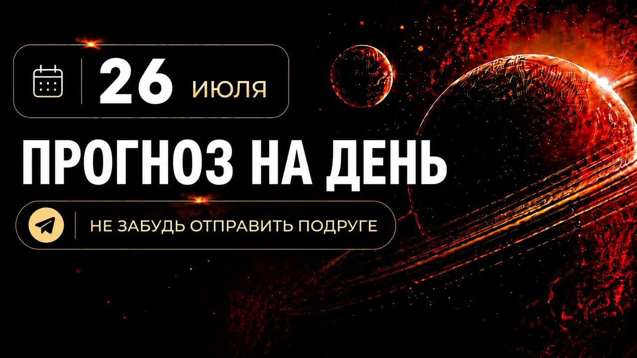 ПРОГНОЗ НА 26 ИЮЛЯ, ВОСКРЕСЕНЬЕ

Днём захочется движения, прогулок и смены обстановки. После 17:00 М