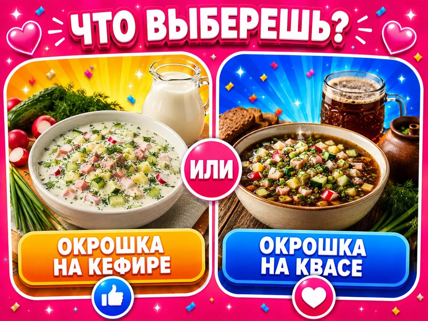 Окрошка на кефире или на квасе?