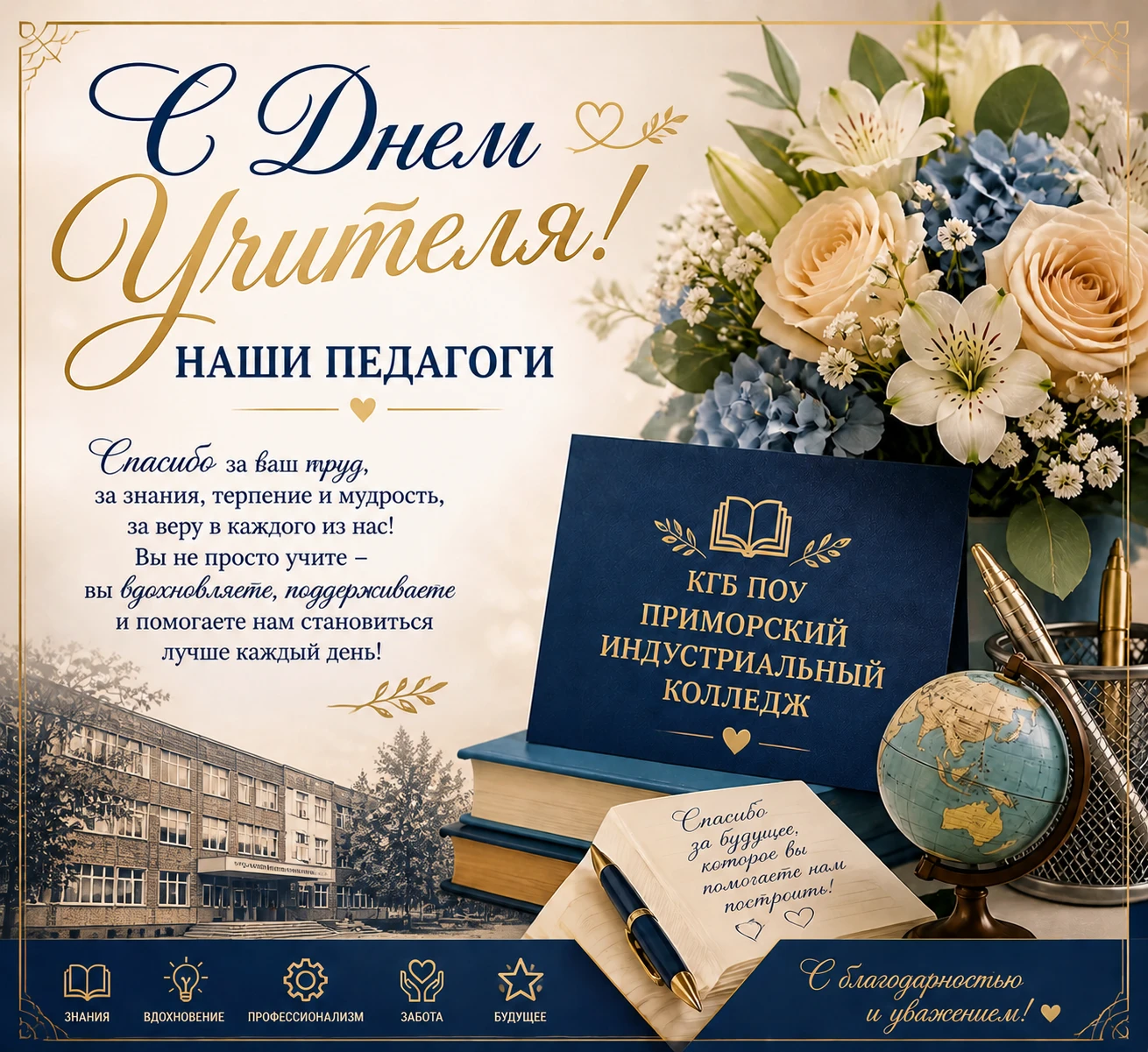 Дорогие наши педагоги и мастера производственного обучения!