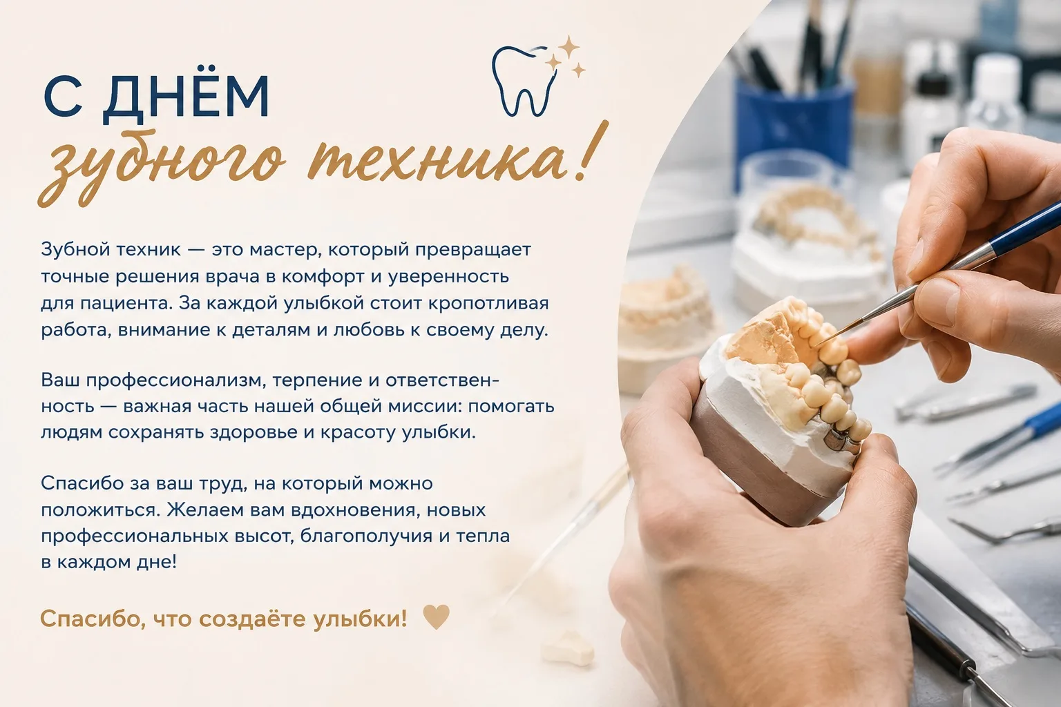🦷 С Днём зубного техника!

Сегодня мы поздравляем тех, чья работа чаще всего остается за кадром, но