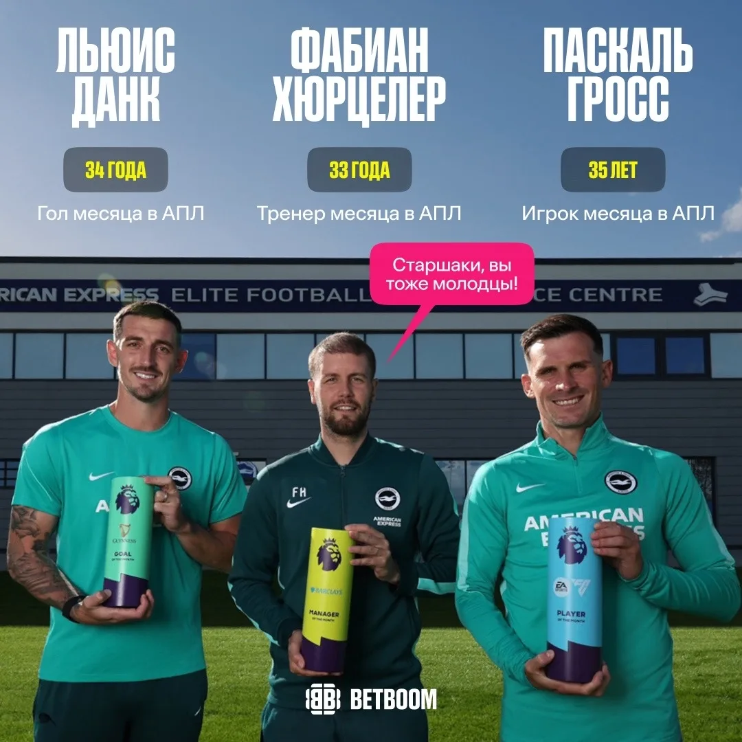 «Брайтон» забрал все награды месяца в АПЛ 😎