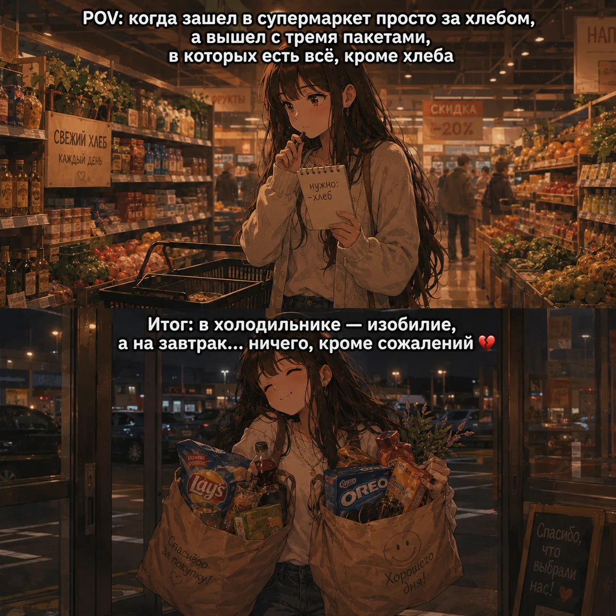 Как покупать еду правильно? 🛒

И да, многие делают это неправильно. Вот главные ошибки:

⭐️ Идти в 