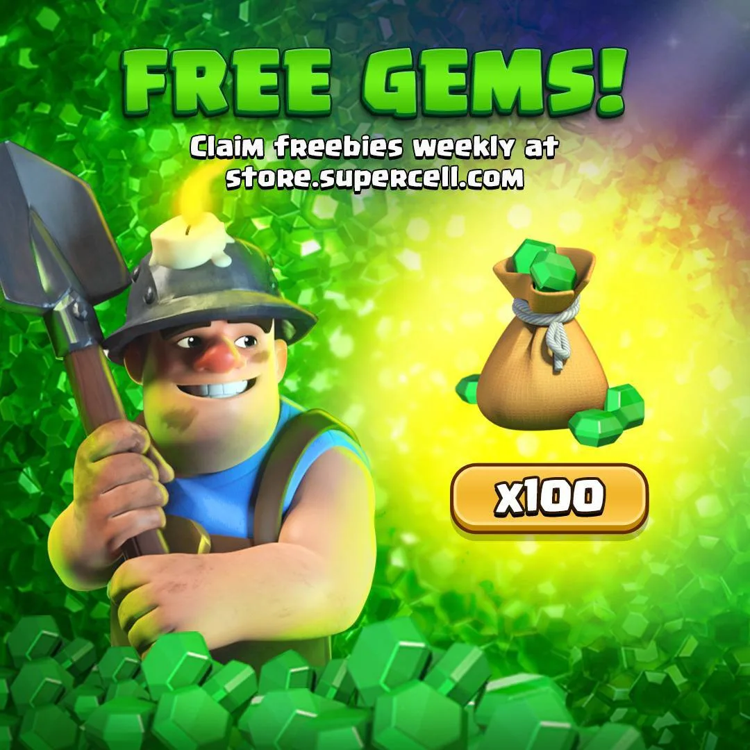 Бесплатные гемы в рояле

В Supercell Store можно забрать бесплатные 100 кристаллов для Clash Royale.