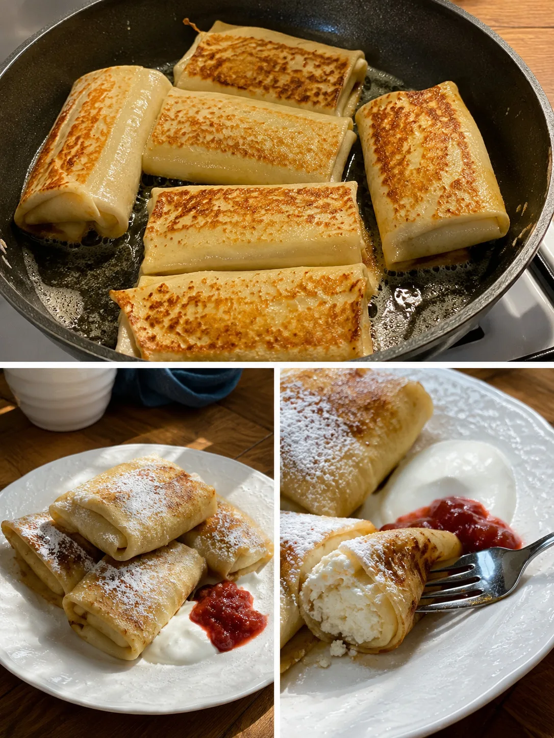 Муж попросил повторить на следующий день — вот это лучшая оценка 🥞

Налистники с творогом — это так
