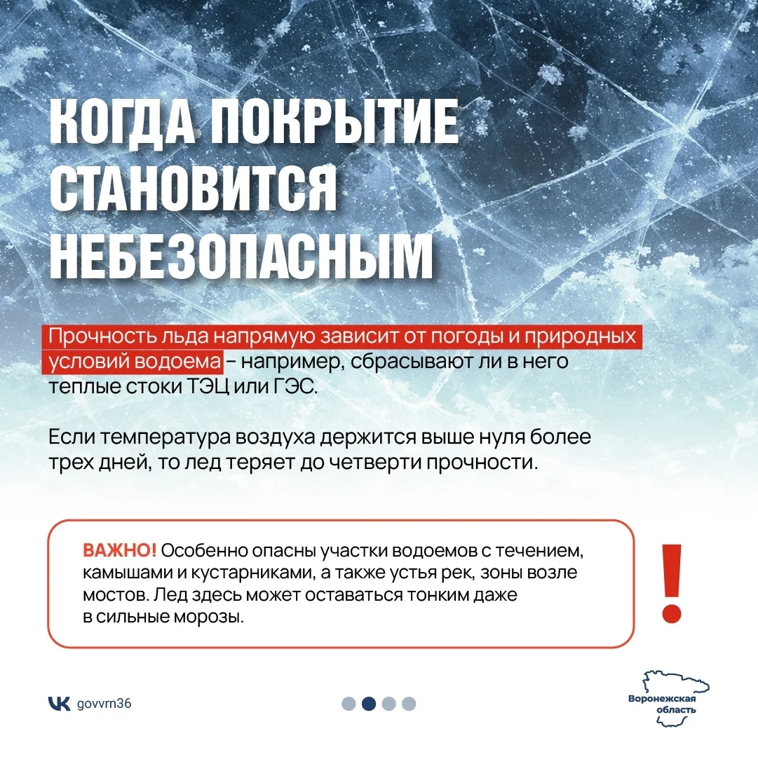 Нововоронеж | пос.Колодезный | Воронеж🏡  В начале весны лед на водоемах становится особенно коварным