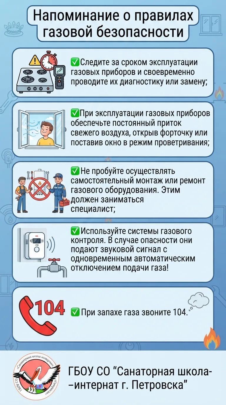 🔥 Напоминаем о правилах газовой безопасности! 🔥