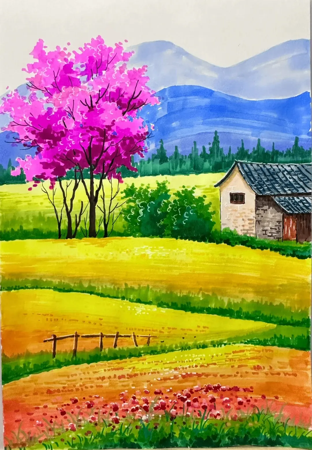 Пейзаж маркерами