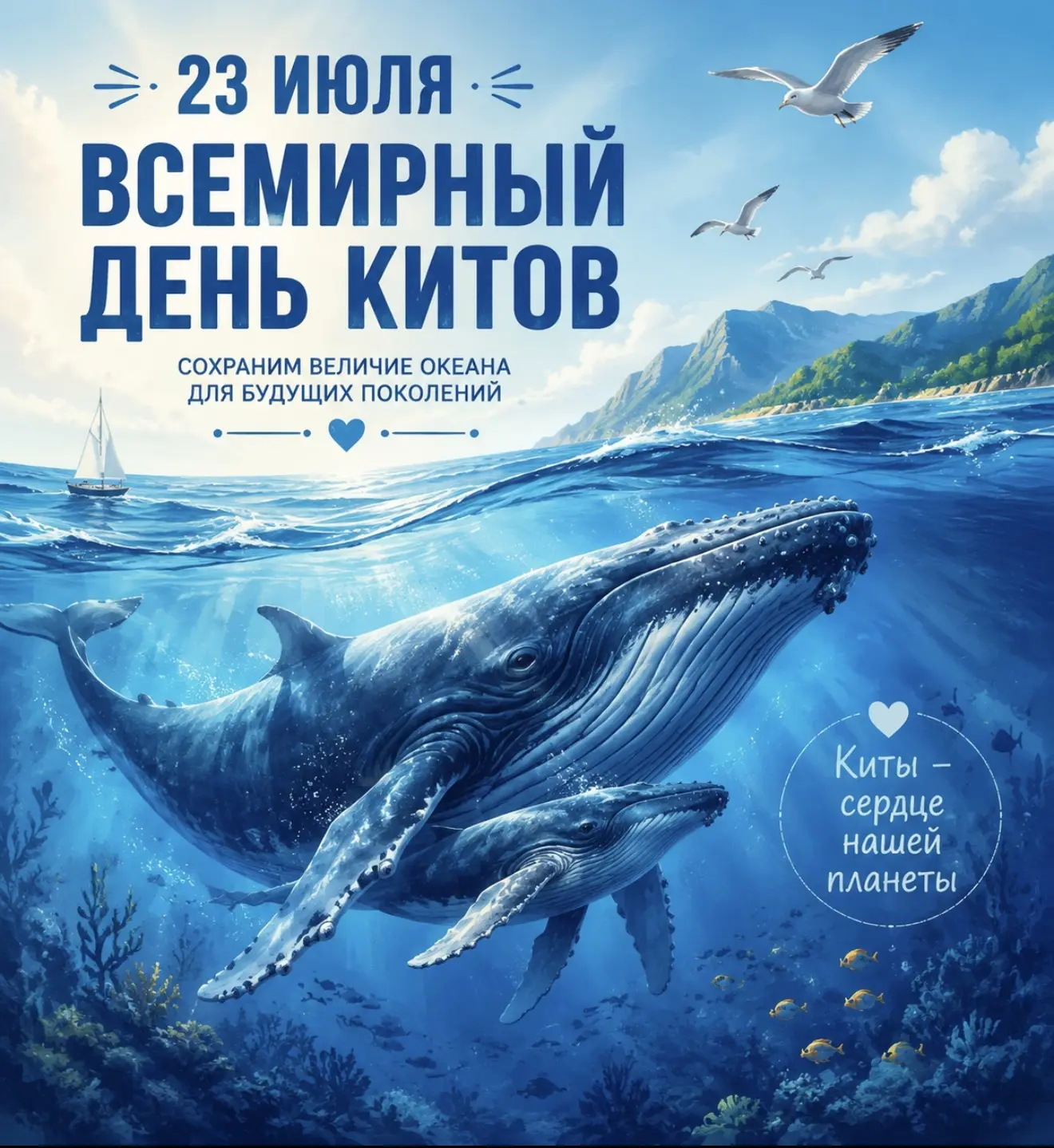 🐳Ежегодно 23 июля мир отмечает неофициальный, но очень важный экологический праздник — Всемирный де