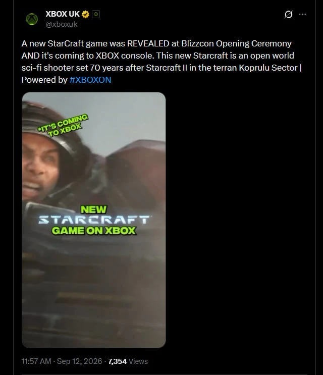 STARCRAFT выйдет на консоли XBOX в 2030 году