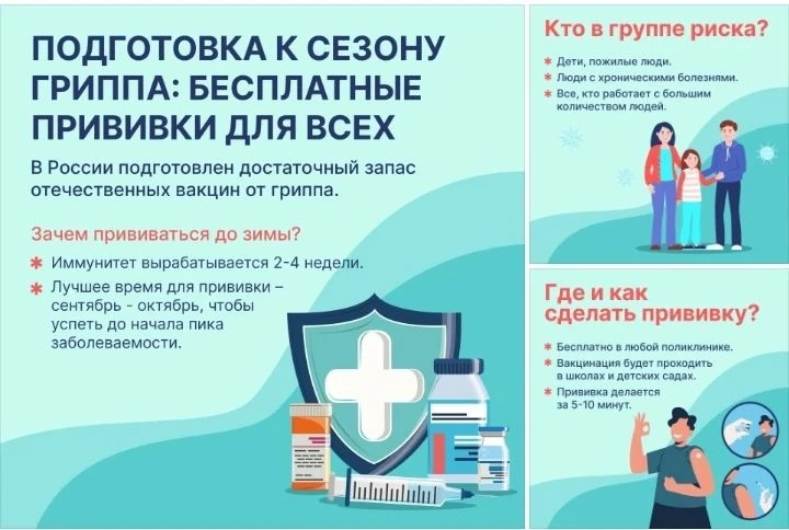 #боровскаяцрб ☝️👨‍⚕️🏥🌹 Прививочная кампания от гриппа стартует по всей стране с сент...
